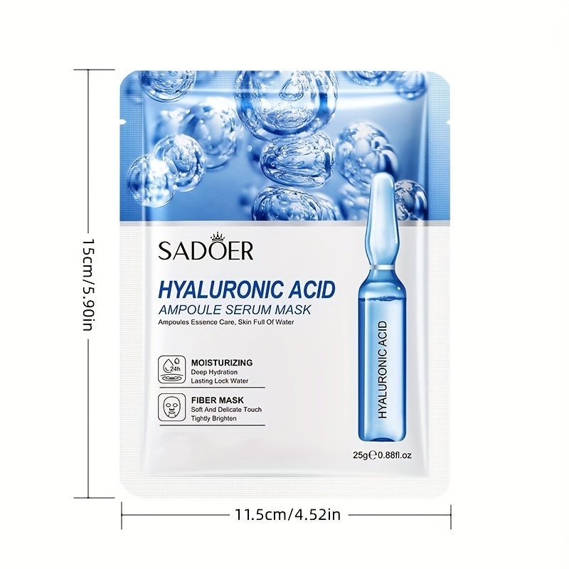 Hydrating Facial Mask with Hyaluronic Acid, Available in 9pcs and 20pcs, Gentle Formula for Daily Use
