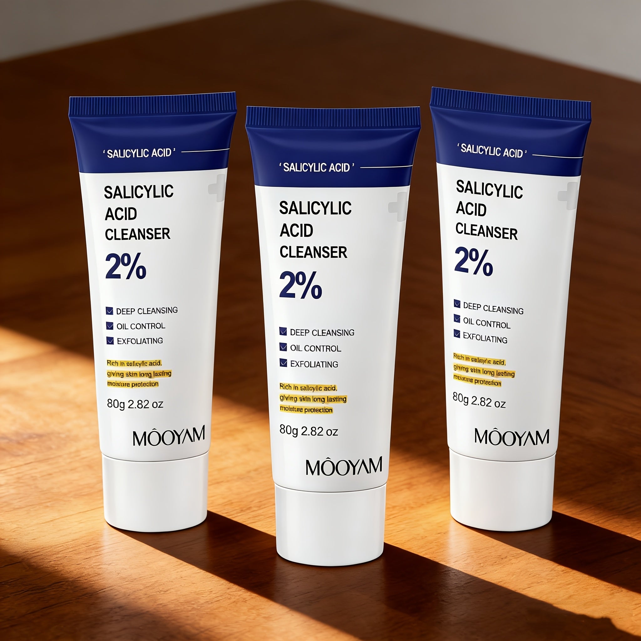 MOOYAM 2% Salicylic Acid Cleanser, Oil-control Exfoliating Face Wash, Deeply Cleanses Impurities In Pores And On The Nose, Gentle And Moisturizing Without Tightness, Daily Facial Cleanser for Men And Women, Essential for Easter Travel