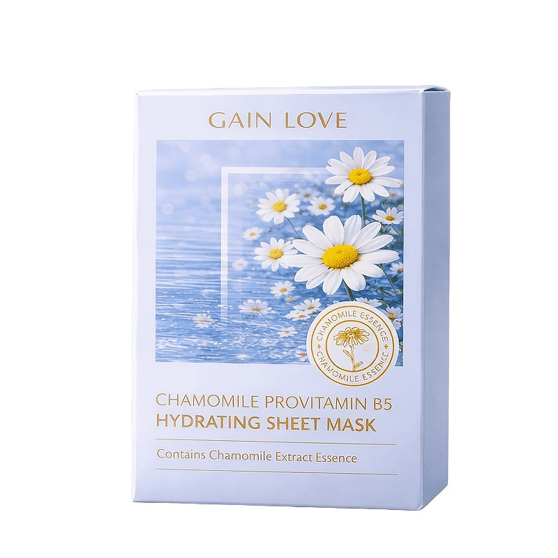 Suitable for All Skin Types Chamomile Facial Mask Sheets - Hydrating & Moisturizing Portable Skincare, Travel-Friendly Instant Hydration for Dryness, Suitable for & Dry Skin Care Routine