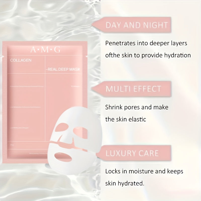 8pcs\u002F12pcs\u002F16pcs Bio Collagen Intensive Hydrating Mask Set, Deeply Moisturizes Skin for a Hydrated, Smooth, and Radiant Complexion, Enriched with Bio Collagen to Combat Dryness, Dullness, and Sagging, Collagen Face Mask, Facial Care, Animal-Free