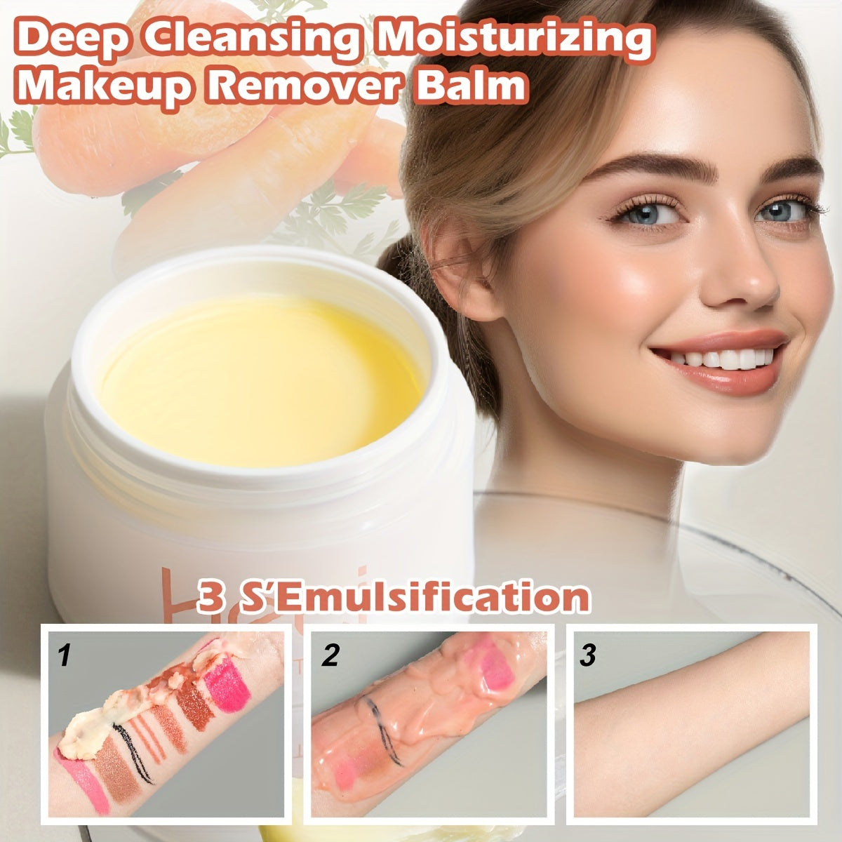 Makeup Melting Cleansing Balm, Plant-Based Cleansing Cream, Gently Dissolves Dirt, Oil, and Facial Makeup Remover, Deep Cleansing, Moisturizing, Refreshing and Non-Greasy