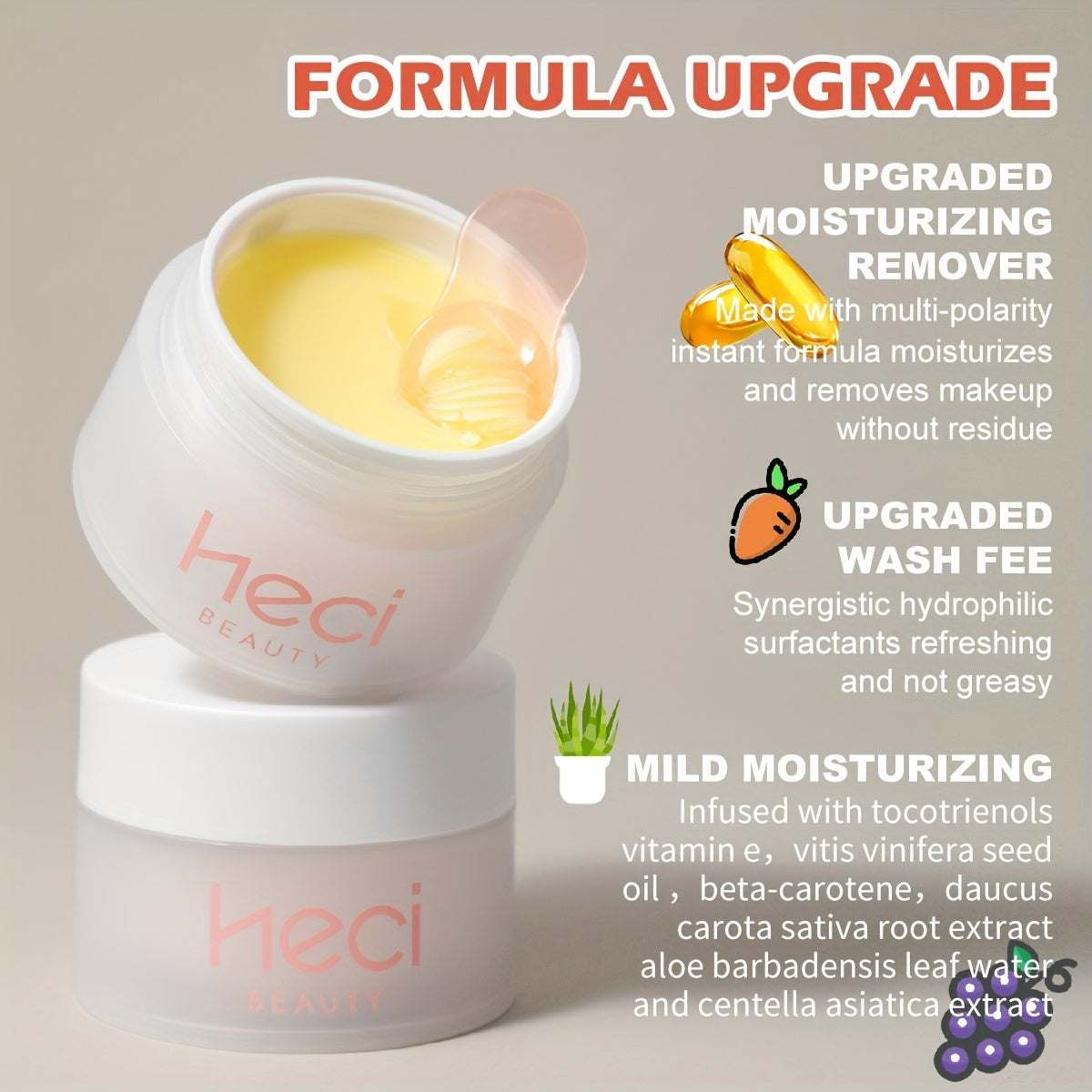 Makeup Melting Cleansing Balm, Plant-Based Cleansing Cream, Gently Dissolves Dirt, Oil, and Facial Makeup Remover, Deep Cleansing, Moisturizing, Refreshing and Non-Greasy
