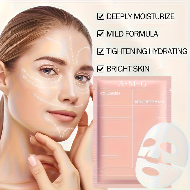 8pcs\u002F12pcs\u002F16pcs Bio Collagen Intensive Hydrating Mask Set, Deeply Moisturizes Skin for a Hydrated, Smooth, and Radiant Complexion, Enriched with Bio Collagen to Combat Dryness, Dullness, and Sagging, Collagen Face Mask, Facial Care, Animal-Free