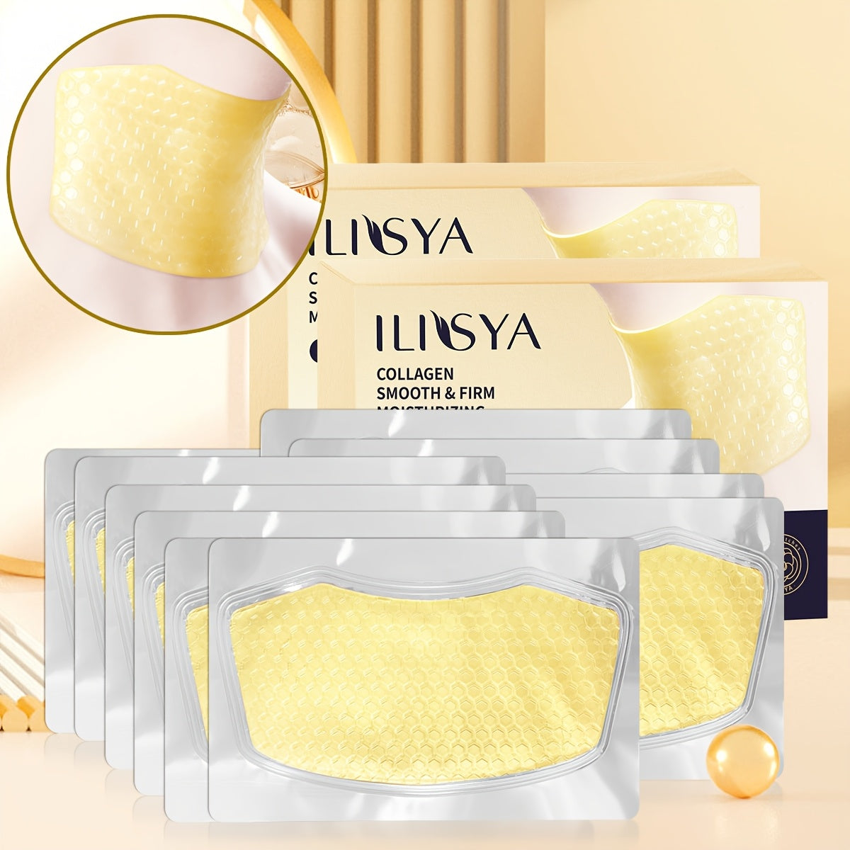 2 Boxes\u002F10pcs, Yellow Neck Mask, Individually Packaged, Clean And Hygienic, Easy To Carry, Moisturizing, Hydrating, Improving Dry Skin, Suitable For Both Men And Women, A Great Skincare Product, An Affordable Gift Choice