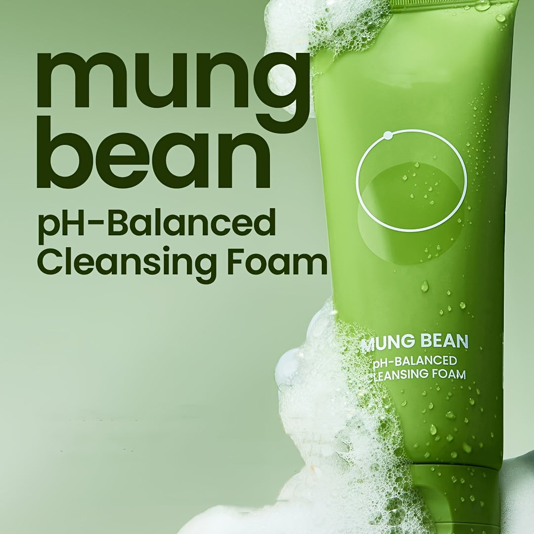 Mung Bean Cleansing Oil (6.76Fl.Oz\u002F And Mung Bean -Balanced Cleansing Foam (2.7Fl.Oz\u002F | Fragrance-Free | Makeup Remover And Deep Pore Cleanser | Double Cleansing Korean Skincare (Cleansing), Suitable for Sensitive Skin | Face Mask Cleanser