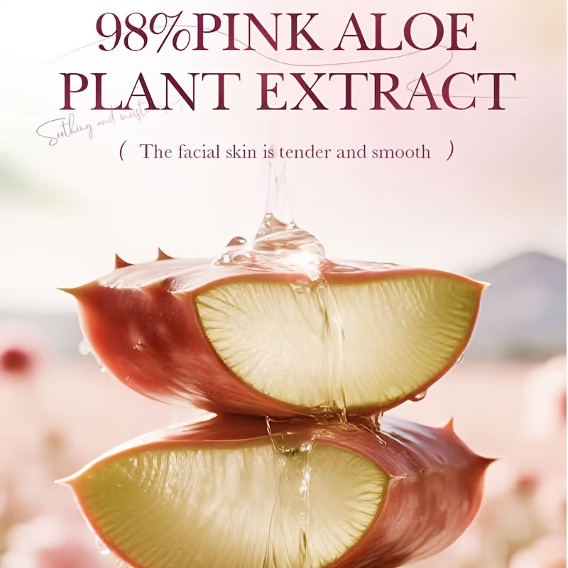 SADOER Pink Aloe Mask - Korean Skincare | Festive Self-Care Pick, Christmas Limited, Moisturizing Sheet Mask with Aloe Vera, Unscented, Suitable for All Skin Types