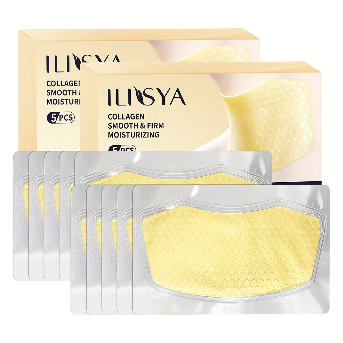 2 Boxes\u002F10pcs, Yellow Neck Mask, Individually Packaged, Clean And Hygienic, Easy To Carry, Moisturizing, Hydrating, Improving Dry Skin, Suitable For Both Men And Women, A Great Skincare Product, An Affordable Gift Choice