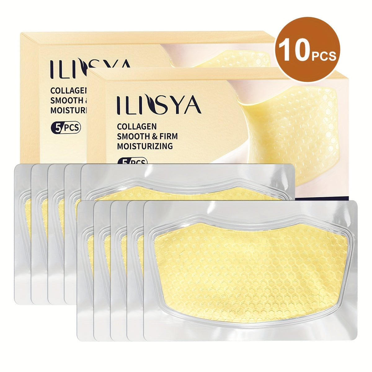 2 Boxes\u002F10pcs, Yellow Neck Mask, Individually Packaged, Clean And Hygienic, Easy To Carry, Moisturizing, Hydrating, Improving Dry Skin, Suitable For Both Men And Women, A Great Skincare Product, An Affordable Gift Choice