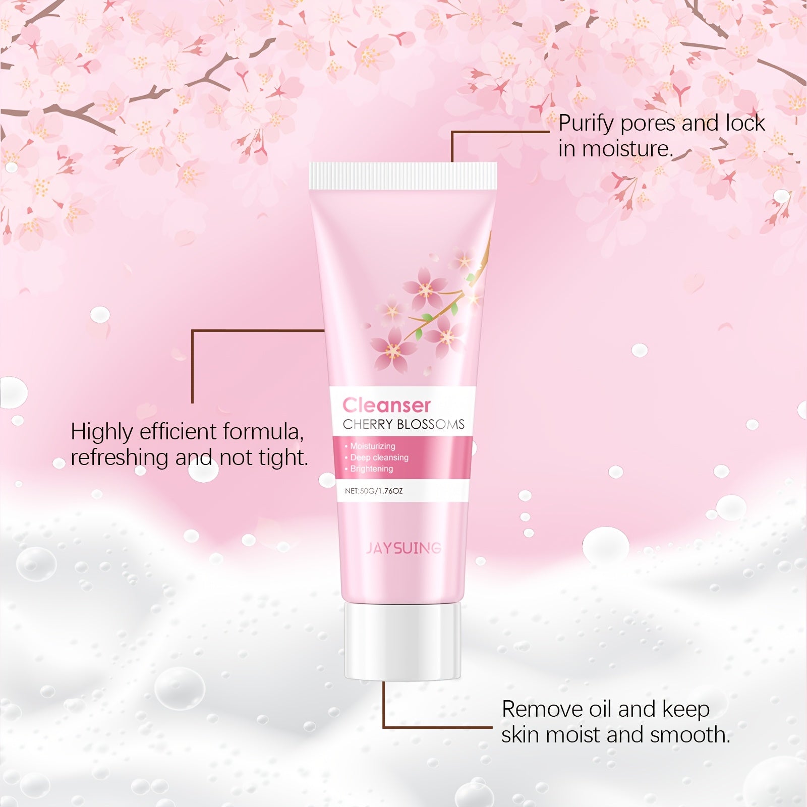 Cherry Blossom Hydrating Cleanser: A Refreshing, Moisturizing Cleanser That Gently Cleanses The Skin While Providing Hydration And Care. This Skincare Product Is Suitable for Daily Use And Is Available from Our Local Warehouse