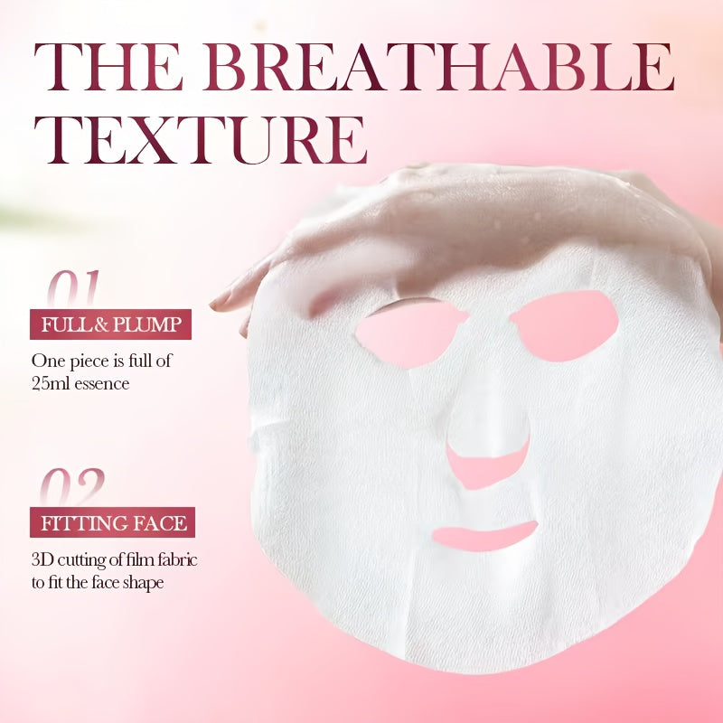 SADOER Pink Aloe Mask - Korean Skincare | Festive Self-Care Pick, Christmas Limited, Moisturizing Sheet Mask with Aloe Vera, Unscented, Suitable for All Skin Types