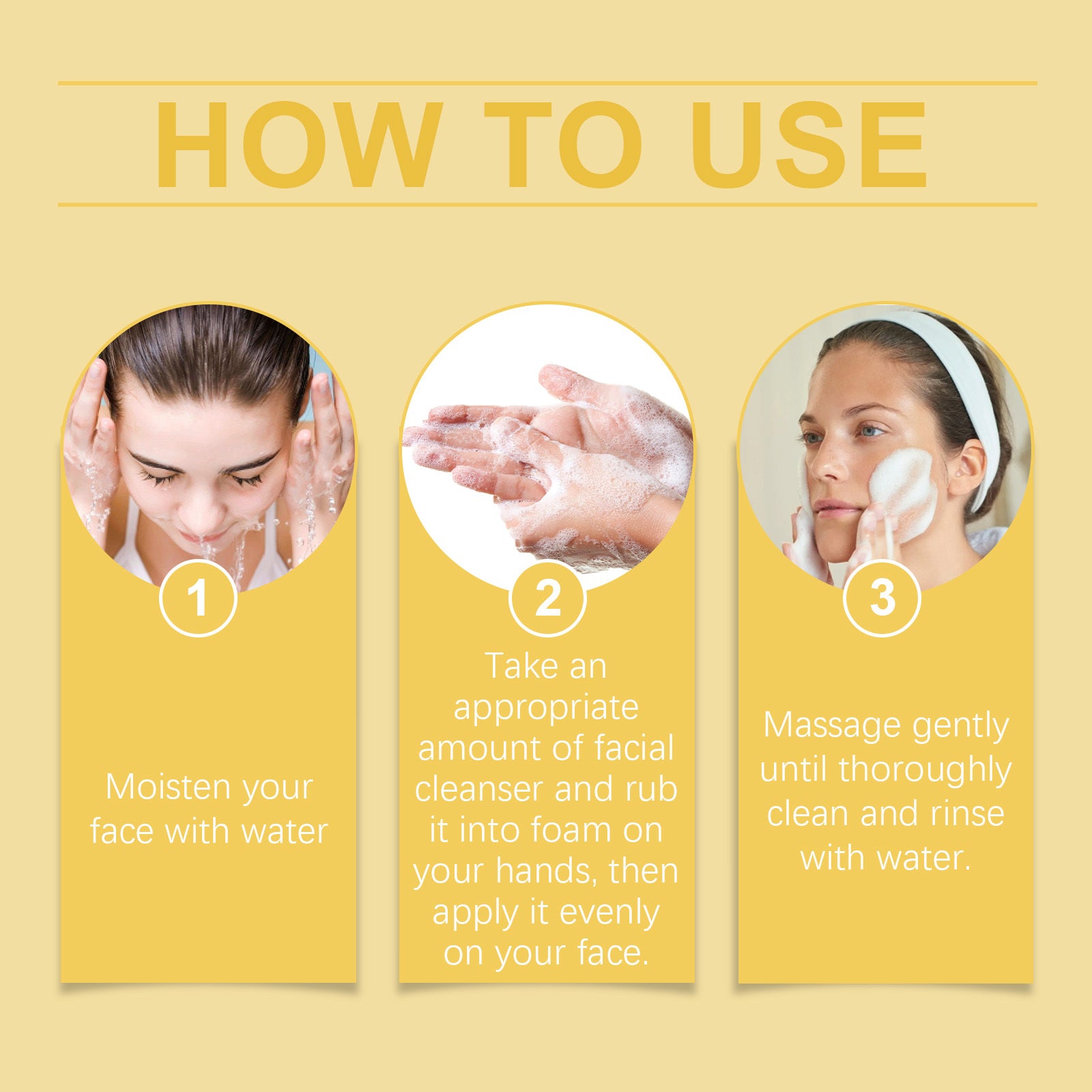 OUHOE 3pcs Salicylic Acid Facial Cleanser Hydrating Moisturizing Salicylic Acid Facial Cleanser- Gentle Cleansing, Oil Control. Rich Foam, Refreshing Without Feeling Tight. Skin Care.