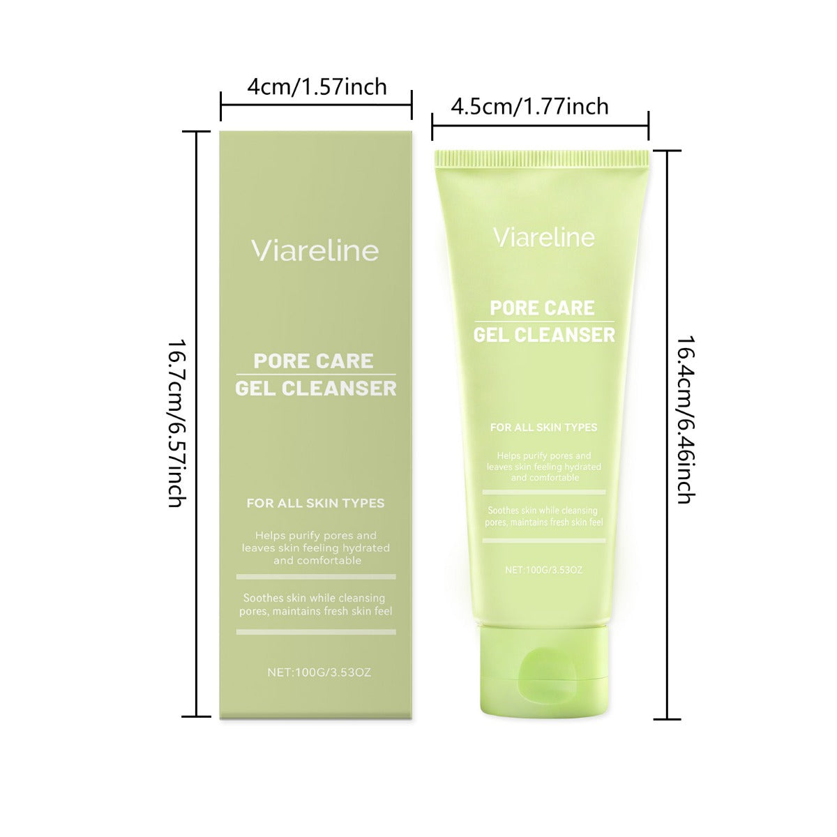 2pcs Suitable for Skin Types Pore Care Gel Cleanser - Advanced Gentle Formula, Fragrance-Free Suitable for Daily Facial Cleansing, Suitable for Skin, Hydration & Purification Gel for Men & Women, Suitable for Face Care Routine