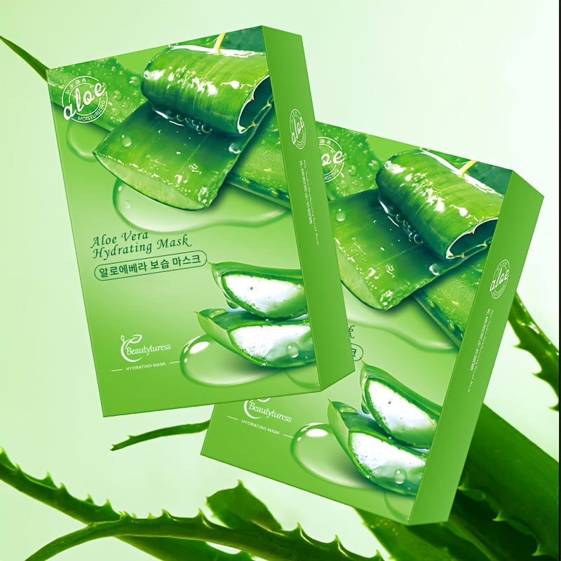 Aloe Vera Hydrating Face Masks, 0.85oz Each - Oil Control & Pore Refinement, Moisturizing After-Sun Care, & Nourishing for All Types