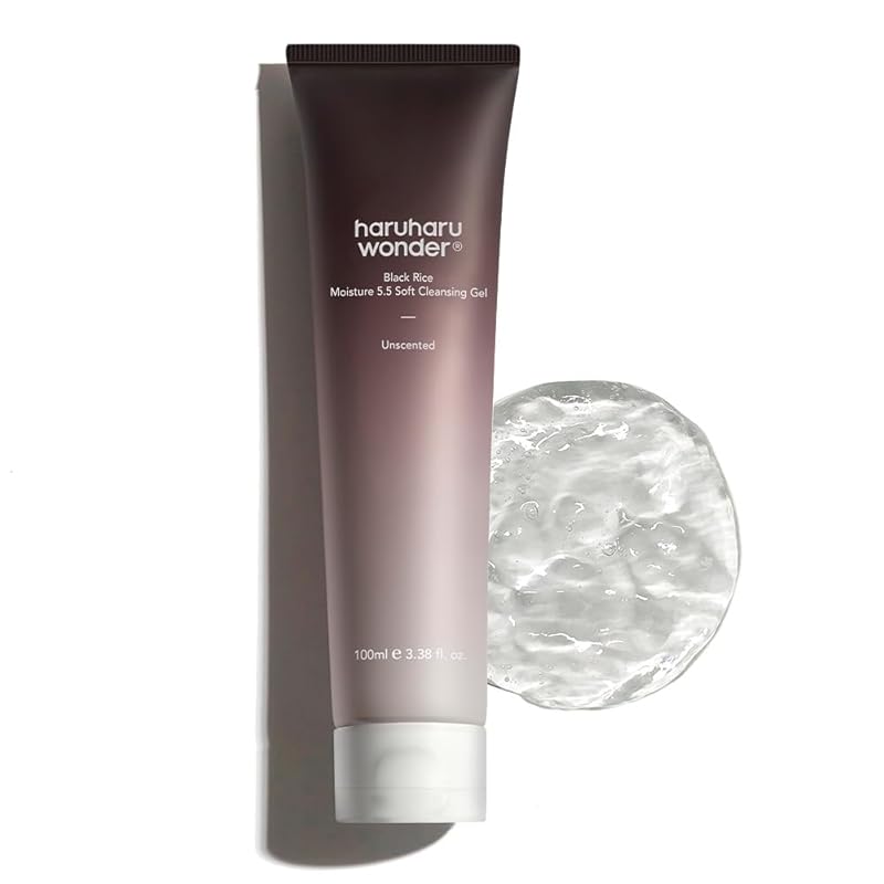 Black Rice Cleansing Gel Cleansing Gel Moisturizing Cleansing Weak Acid Gentle Face Wash Soft Cleansing Gel, Gentle Daily Cleanser, Low 5.5, Moisture Balance, Soap-Free, Suitable for Sensitive Skin, Holiday Essential, Vegetarian, Non-Irritating