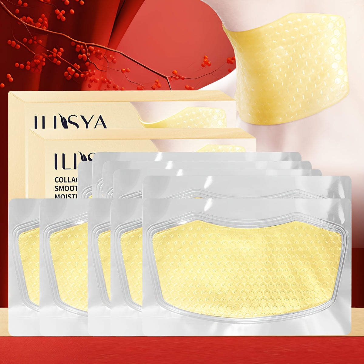 2 Boxes\u002F10pcs, Yellow Neck Mask, Individually Packaged, Clean And Hygienic, Easy To Carry, Moisturizing, Hydrating, Improving Dry Skin, Suitable For Both Men And Women, A Great Skincare Product, An Affordable Gift Choice