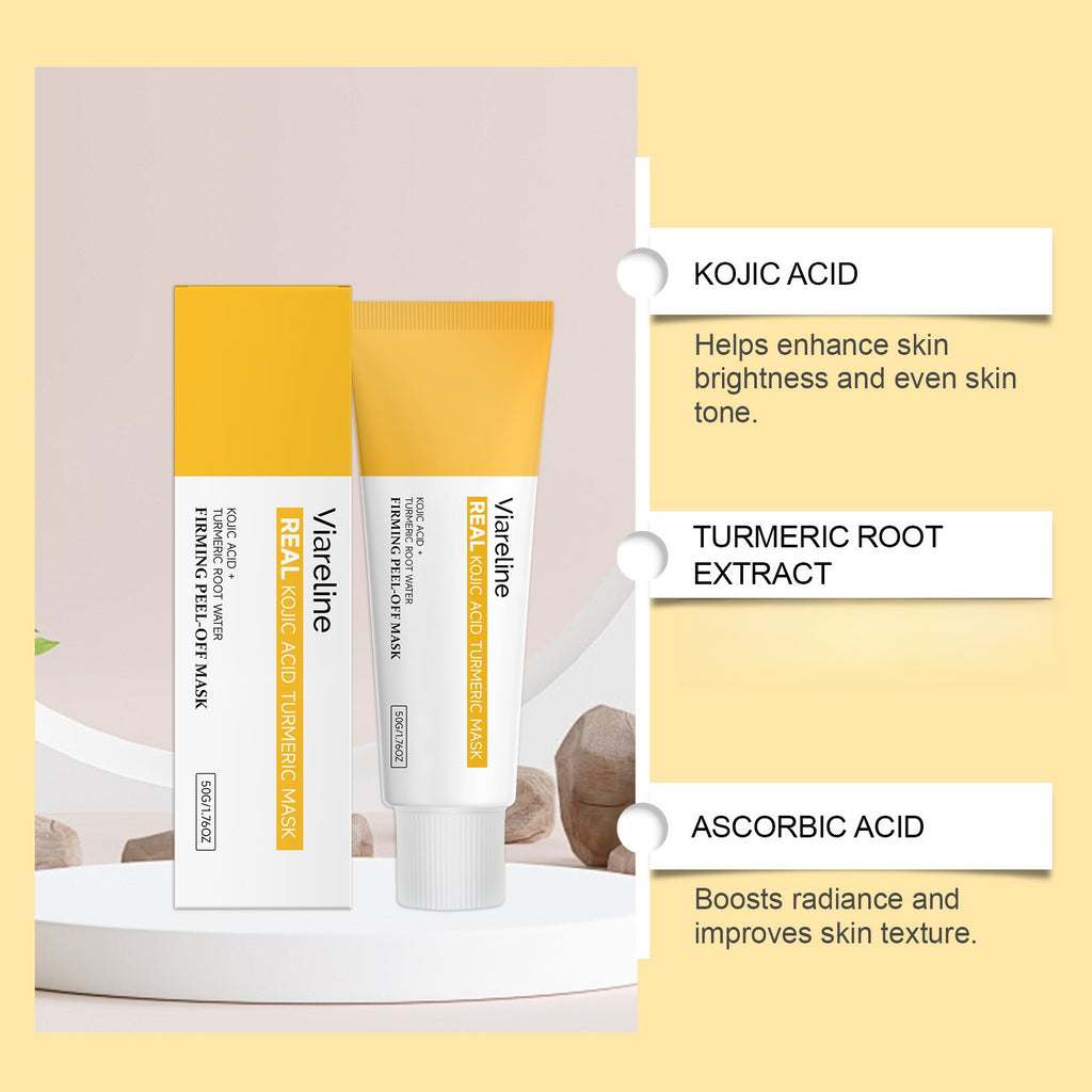 4pcs Turmeric Kojic Acid Pulling Film Mask Gentle Cleansing Moisturizing Nourishing - Contains Curcumin, Turmeric, Suitable for All Skin Types, Facial Care And Hand Care, Hydrating Moisturizing, Even Skin Tone, Night Facial Care