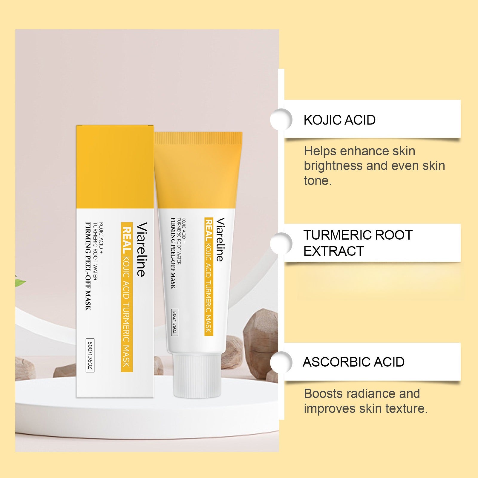 4pcs Turmeric Kojic Acid Pulling Film Mask Gentle Cleansing Moisturizing Nourishing - Contains Curcumin, Turmeric, Suitable for All Skin Types, Facial Care And Hand Care, Hydrating Moisturizing, Even Skin Tone, Night Facial Care
