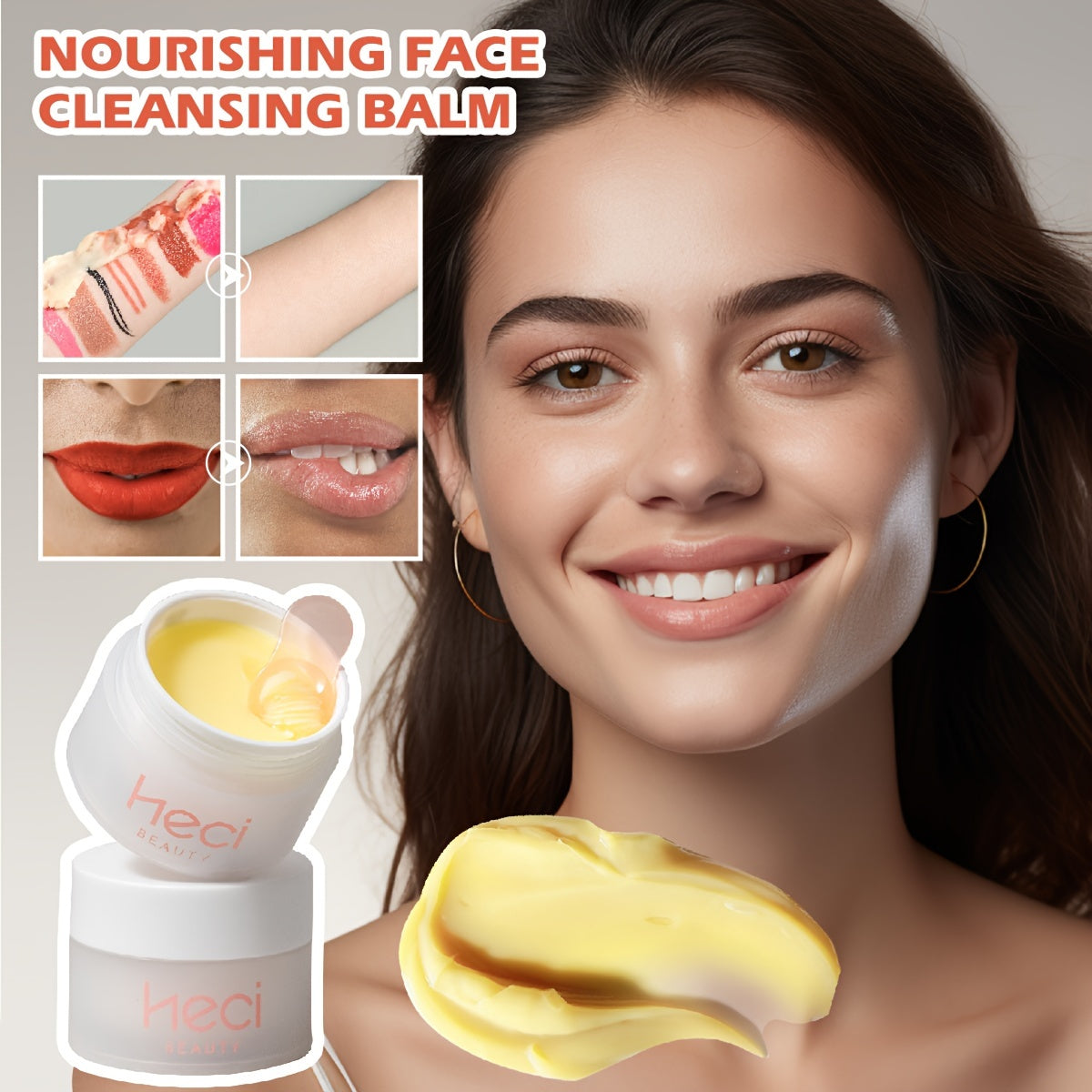 Makeup Melting Cleansing Balm, Plant-Based Cleansing Cream, Gently Dissolves Dirt, Oil, and Facial Makeup Remover, Deep Cleansing, Moisturizing, Refreshing and Non-Greasy