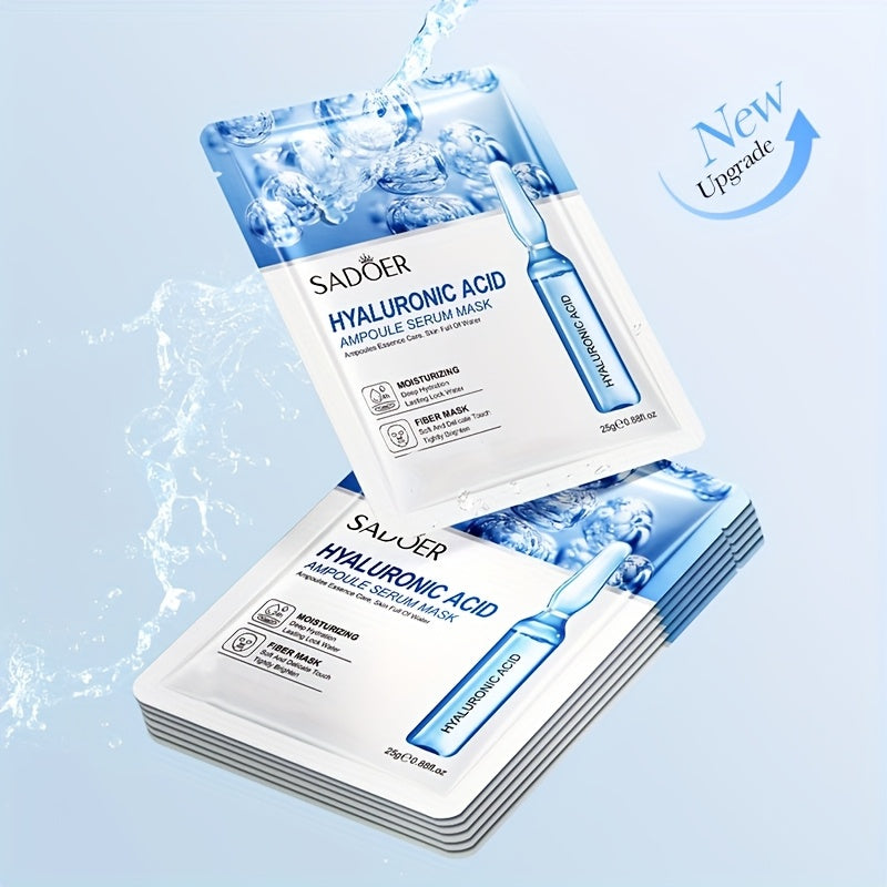 Hydrating Facial Mask with Hyaluronic Acid, Available in 9pcs and 20pcs, Gentle Formula for Daily Use