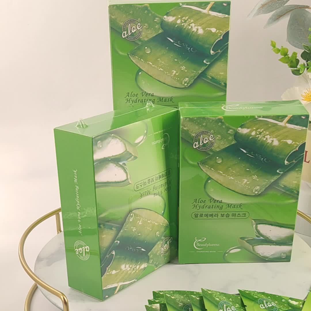 Aloe Vera Hydrating Face Masks, 0.85oz Each - Oil Control & Pore Refinement, Moisturizing After-Sun Care, & Nourishing for All Types