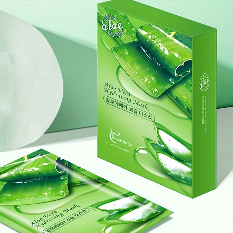 Aloe Vera Hydrating Face Masks, 0.85oz Each - Oil Control & Pore Refinement, Moisturizing After-Sun Care, & Nourishing for All Types