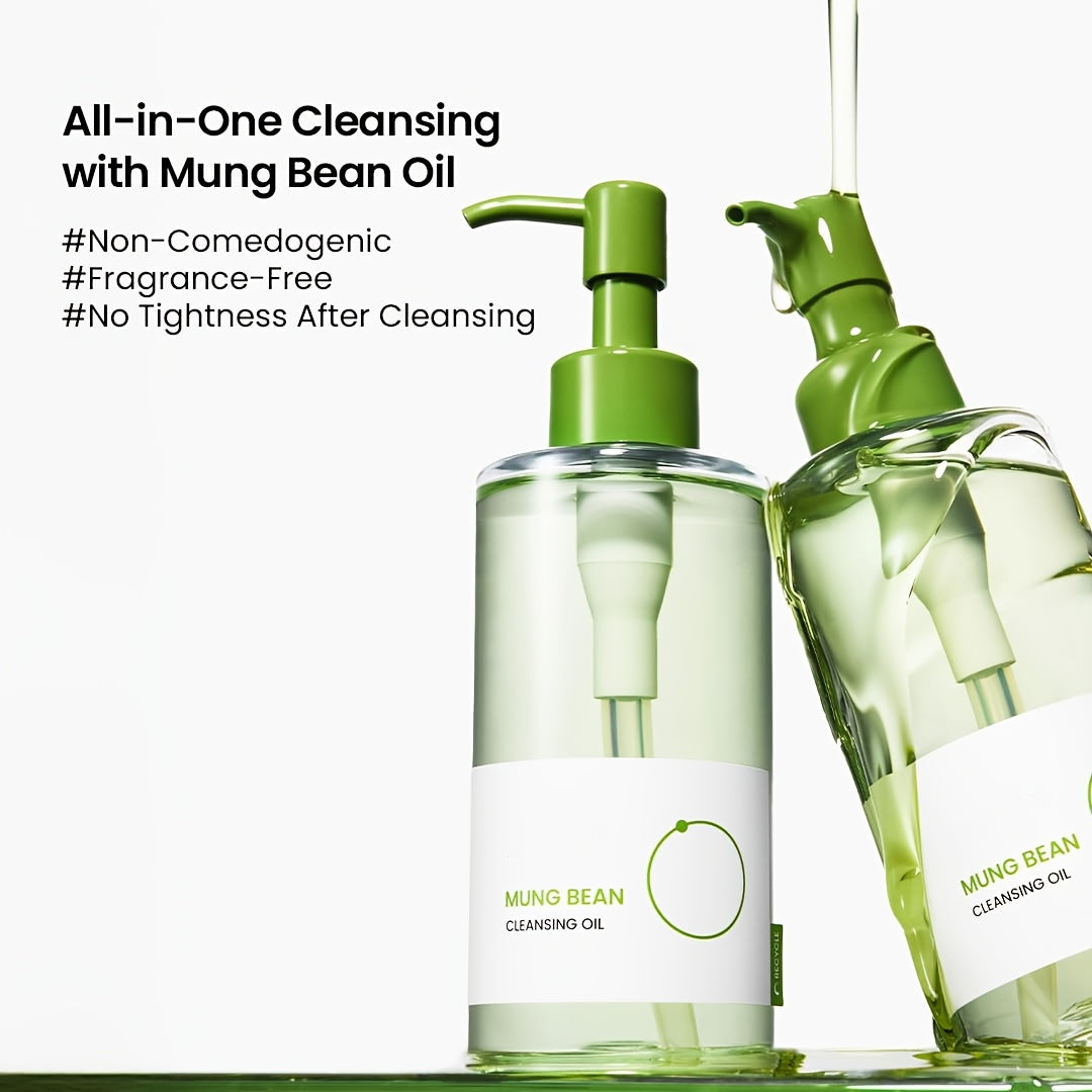 Mung Bean Cleansing Oil (6.76Fl.Oz\u002F And Mung Bean -Balanced Cleansing Foam (2.7Fl.Oz\u002F | Fragrance-Free | Makeup Remover And Deep Pore Cleanser | Double Cleansing Korean Skincare (Cleansing), Suitable for Sensitive Skin | Face Mask Cleanser