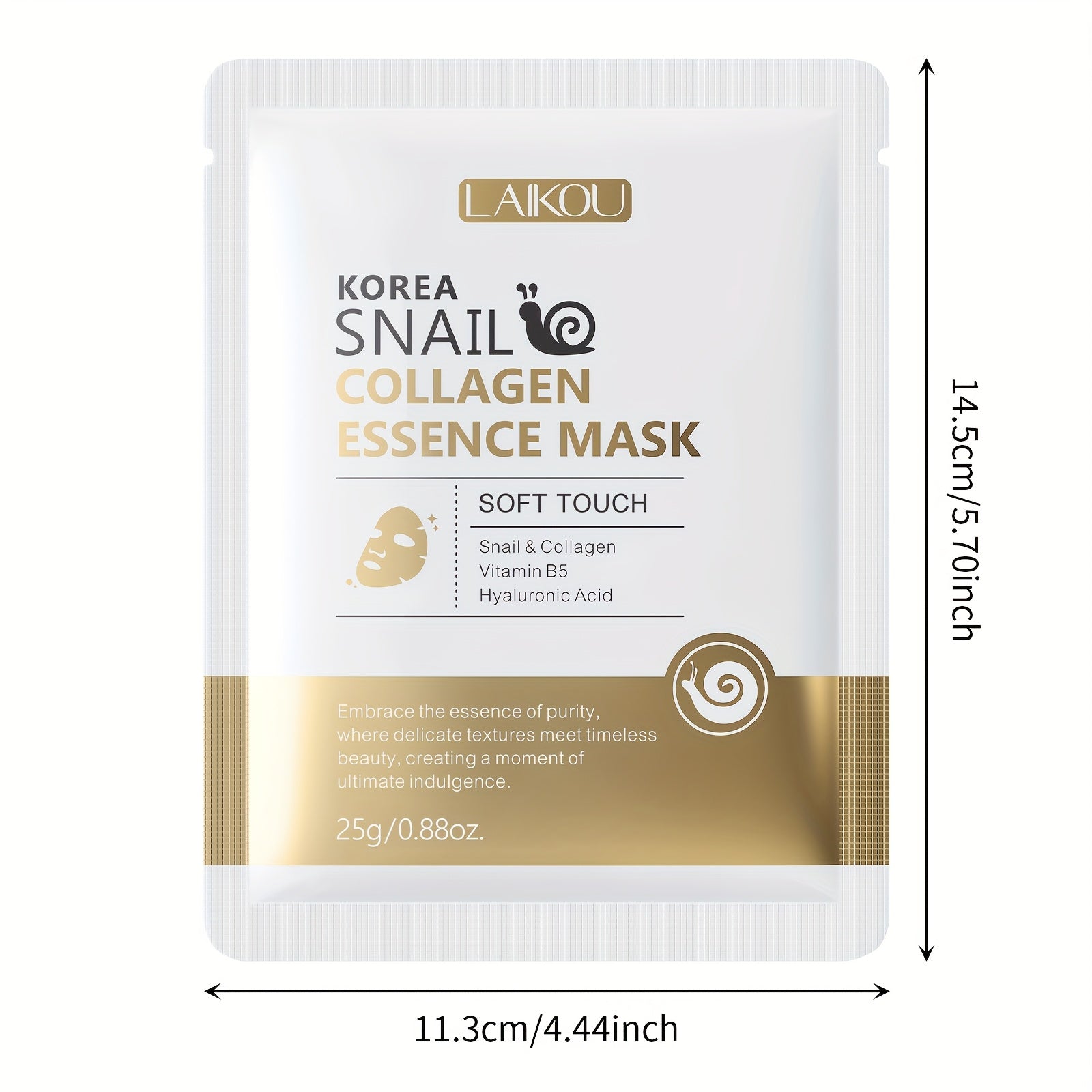 LAIKOU KOREA SNAIL COLLAGEN ESSENCE MASK 20pcs, Moisturizing for All Skin Type Especially for Dry Skin, Nourishing, Portable for Travelling, Valentines Day, Mothers Day